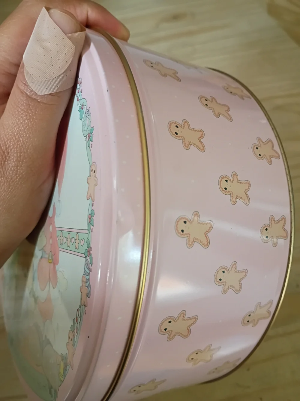 Precious Moments Pink Holiday Round Storage Tins Set of 3